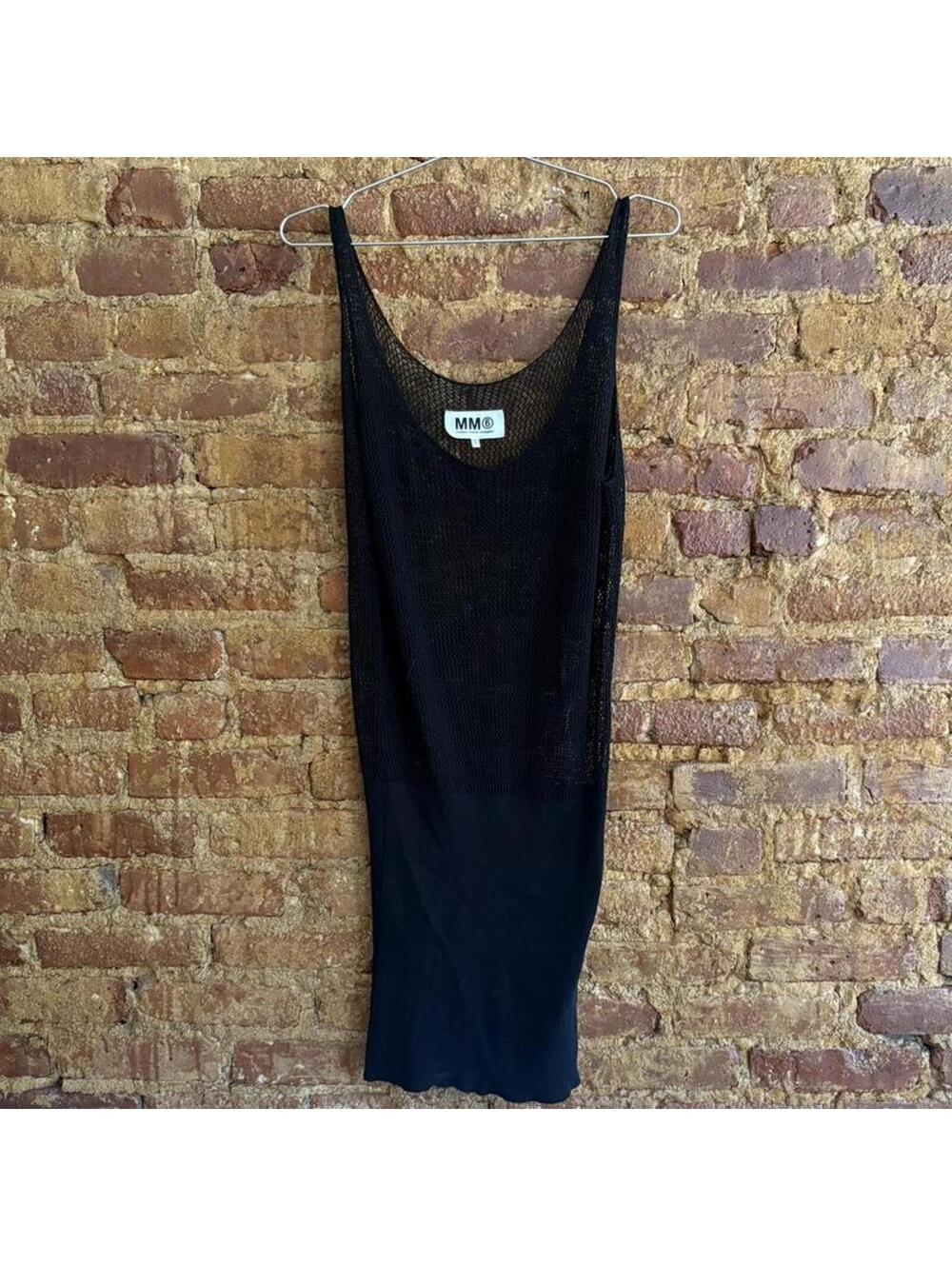 MM6 Maison Margiela Black Knit Beach Dress